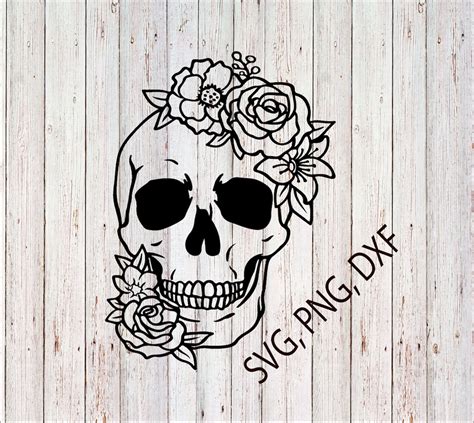Download 341+ Sugar Skull with Flowers SVG Commercial Use